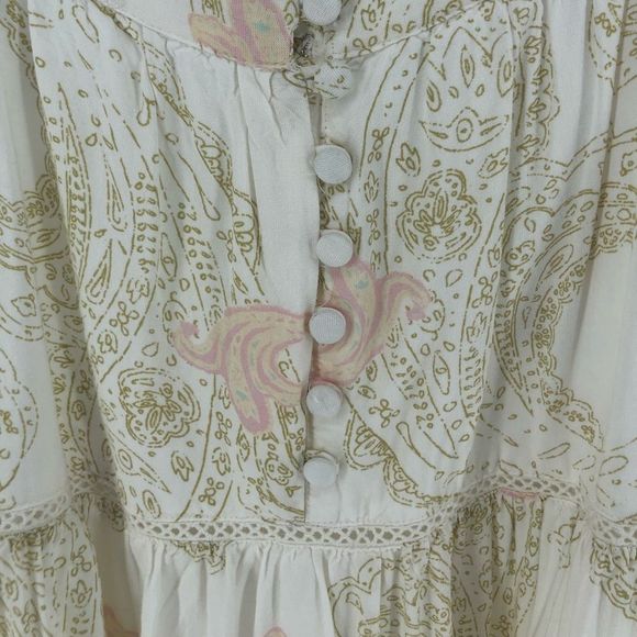 Urban Outfitters Cream Paisley Frocked Summery Mini Dress size Medium NWT - Picture 6 of 15